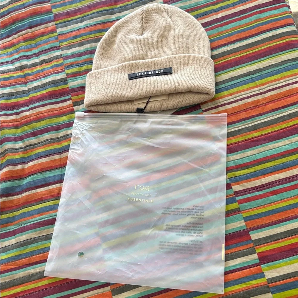 Fear of God sixth collection Beige Knit Beanie new with tags - Picture 9 of 9